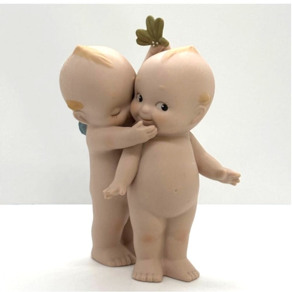 VTG 1993 Enesco, Rose O'Neill Porcelain Kewpie Doll Figurine, Under Mistletoe